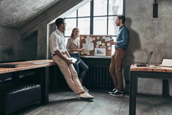 colleagues standing around chatting